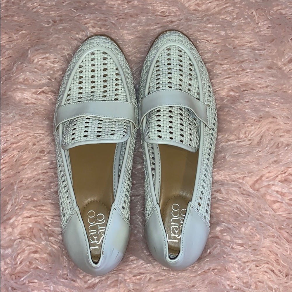 Franco Sarto White Woven Loafer
